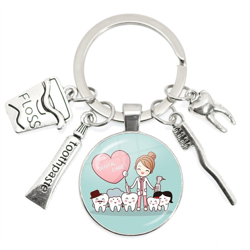 Wholesale Alloy Tooth Shape Keychain